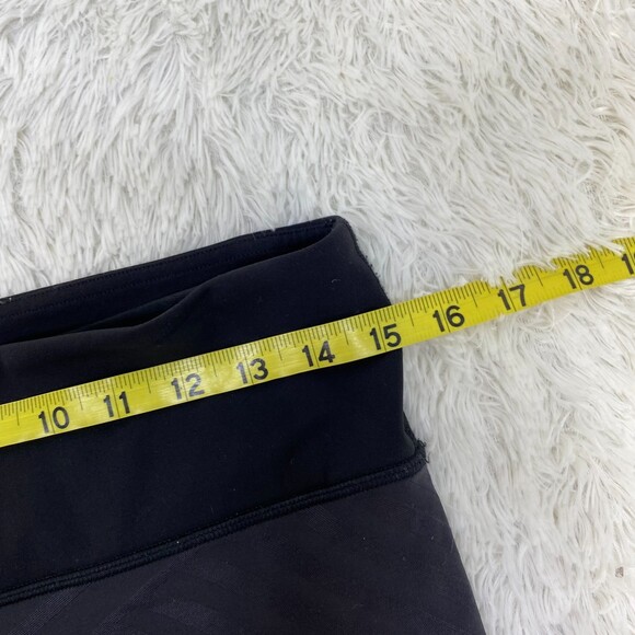 Lululemon P30416 Black Athletic Training Cropped Mid RIse Leggings 8 Striped - Picture 7 of 9